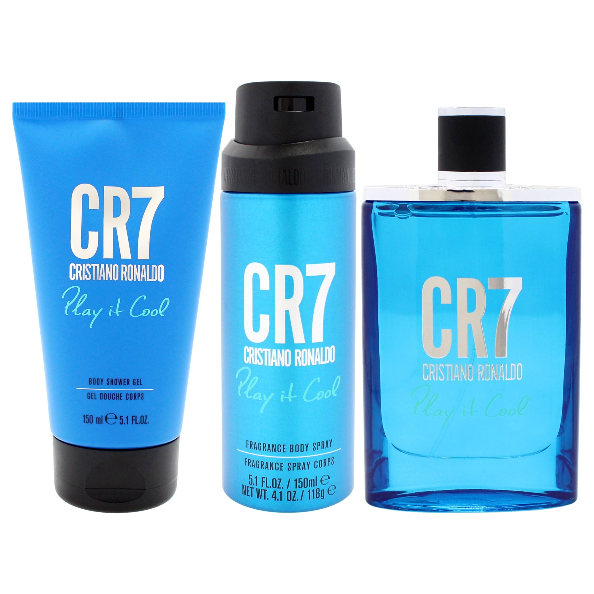 Set Cristiano Ronaldo Cr7 Play It Cool 3 Piezas 100Ml Edt, 150Ml Shower Gel, 150Ml Bodyspray