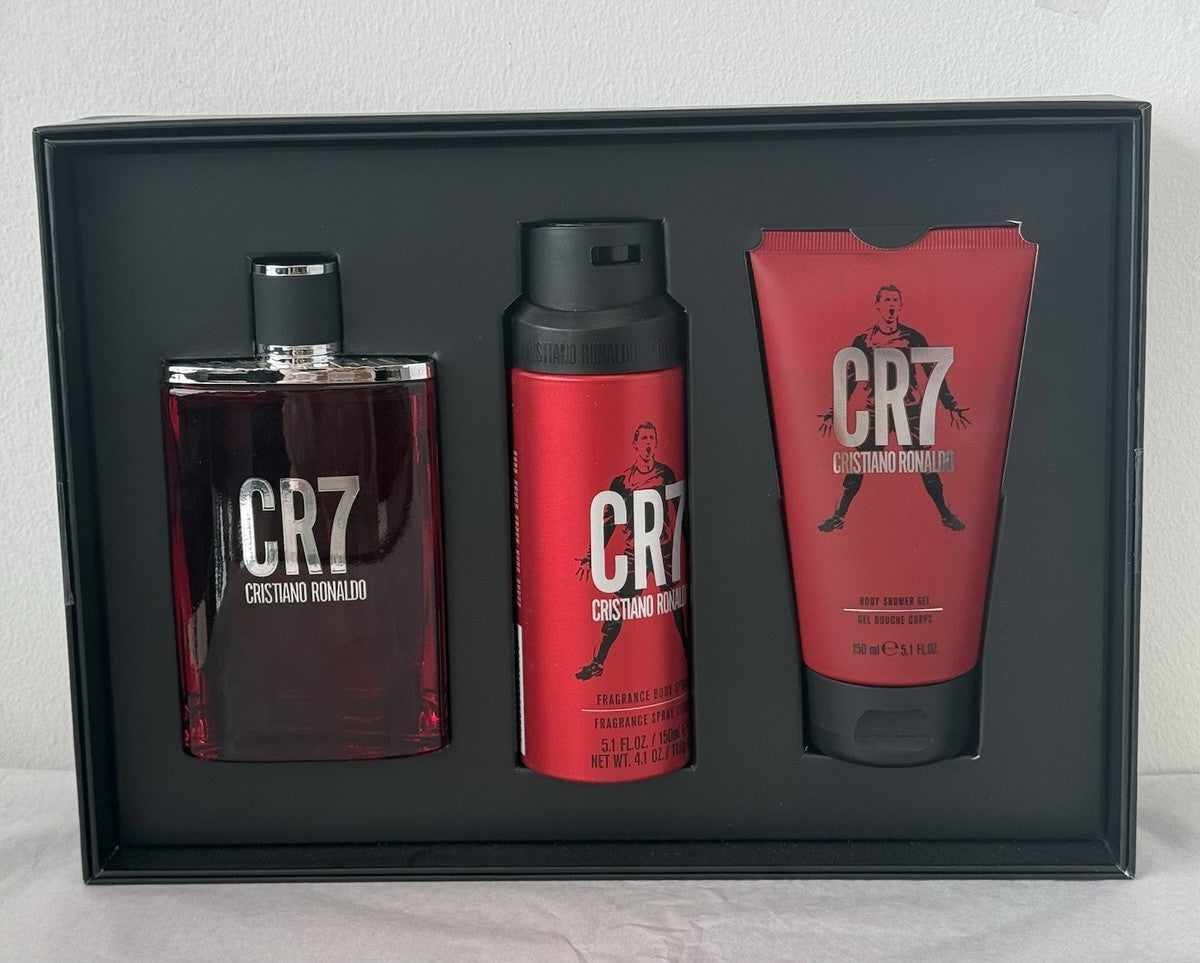 Set Cristiano Ronaldo Cr7 3 Piezas 100Ml Edt, 150Ml Shower Gel, 150Ml Bodyspray